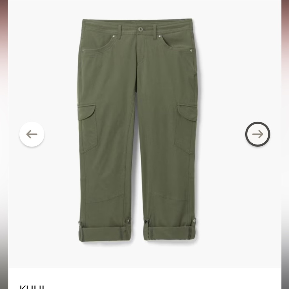 REI NWT Kühl Women’s Freeflex Roll-Up Hiking Pants- Dark Moss - Picture 8 of 9